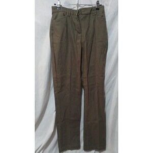 Fashion Bug Y2K Dark Green Stretch Straight Leg Front Crease Career Pants 6